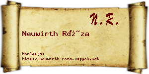 Neuwirth Róza névjegykártya